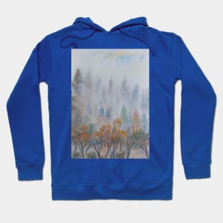 A foggy autumn landscape Hoodie